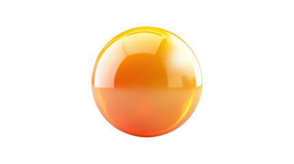 3D realistic yellow and orange colored ball isolated on transparent background