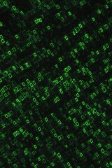 Abstract Green Binary Code Background.