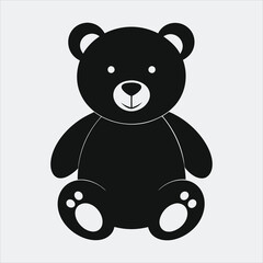 Teddy bear silhouette vector art illustration