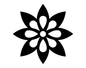Flower, abstract plant silhouette - vector image for logo or pictogram. Flower for stencil, sign or icon