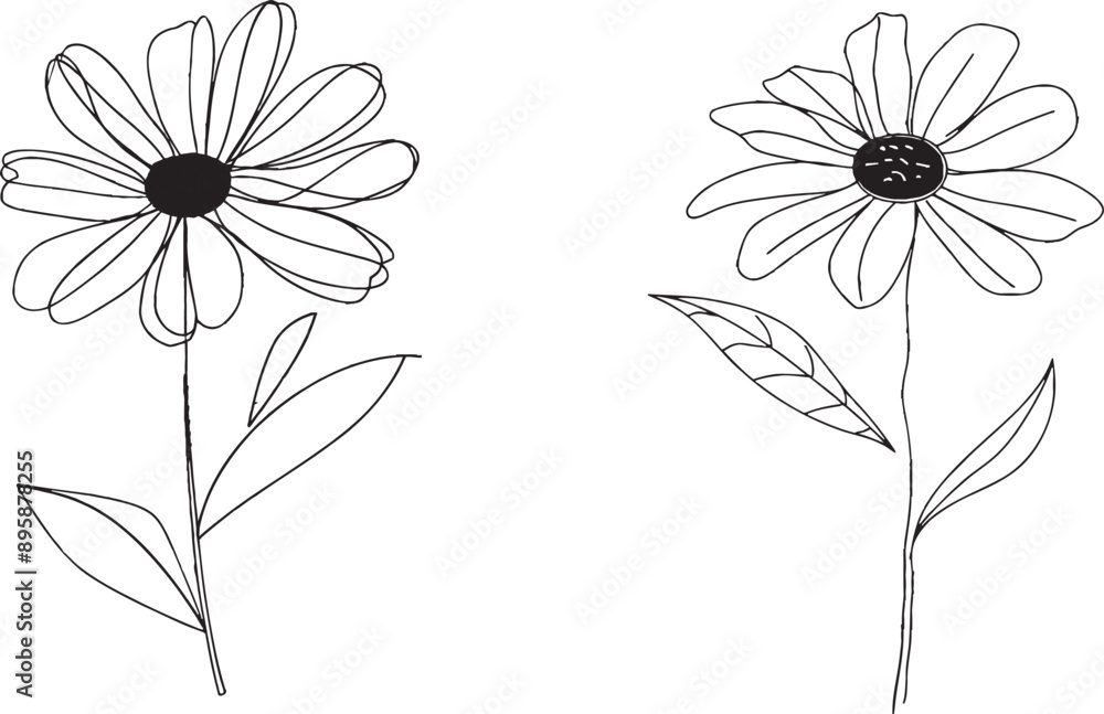 Aufkleber contingent line drawing of a sunflower. sunflower in a single continuous line. modern illustration.