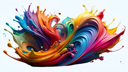 Fototapeta premium colorful paint 3d splash. Isolated element on the white background. 