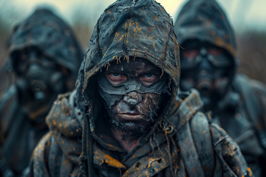 Dangerous zombie apocalypse disaster in town created with generative Ai