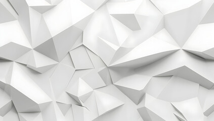 Fototapeta premium Abstract geometric white background with polygonal shapes creating a modern, minimalistic 3D effect, perfect for design projects.