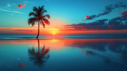 Obraz premium Sunset on a Tropical Beach