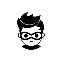 Fototapeta premium cute superhero boy profile avatar logo vector illustration template design