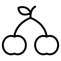 Cherry icon,  pictogram isolated on white. logo illustration