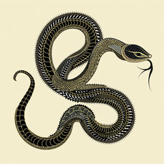 Obraz premium とぐろを巻いた蛇。巳年。干支