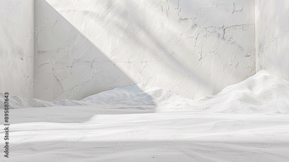 Aufkleber a minimalist white background with subtle textures and soft shadows