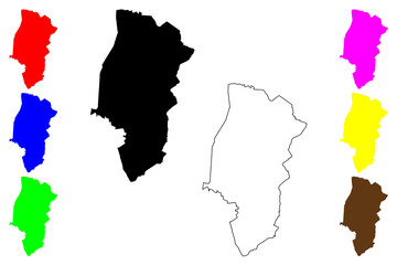 Emsland district (Federal Republic of Germany, rural district, State of Lower Saxony) map vector illustration, scribble sketch Emsland map