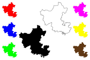 Ennepe-Ruhr-Kreis district (Federal Republic of Germany, State of North Rhine-Westphalia, NRW, Arnsberg region) map vector illustration, scribble sketch Ennepe Ruhr Kreis map