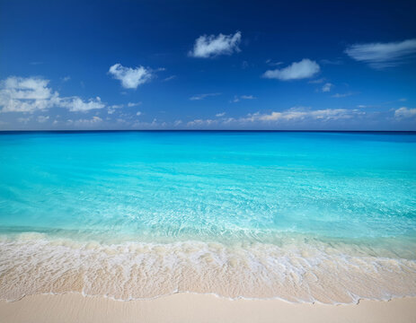 L'horizon et la belle plage de sable blanc et eau turquoise