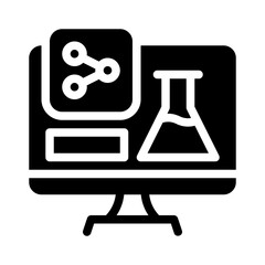 computer lab glyph icon