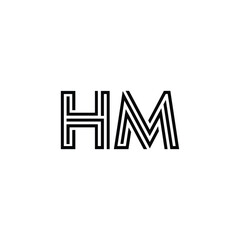 alphabet Letters HM, MH ,  Initials Logo Monogram. letter H and M concept ready to use