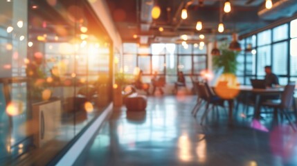 Fototapeta premium Blurred Office Interior with Sunlight