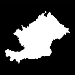 Osh region map, administrative division of Kyrgyzstan. Vector illustration.