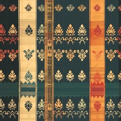 Obraz premium Traditional Ethnic Patterns on Textile Fabric