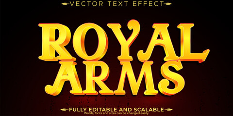 Editable text effect royal, 3d ancient and golden font style