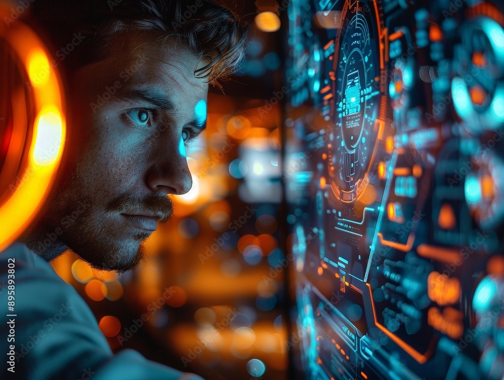 Aufkleber innovating ai for autonomous vehicles: detailed capture of engineer programming cutting-edge softwar