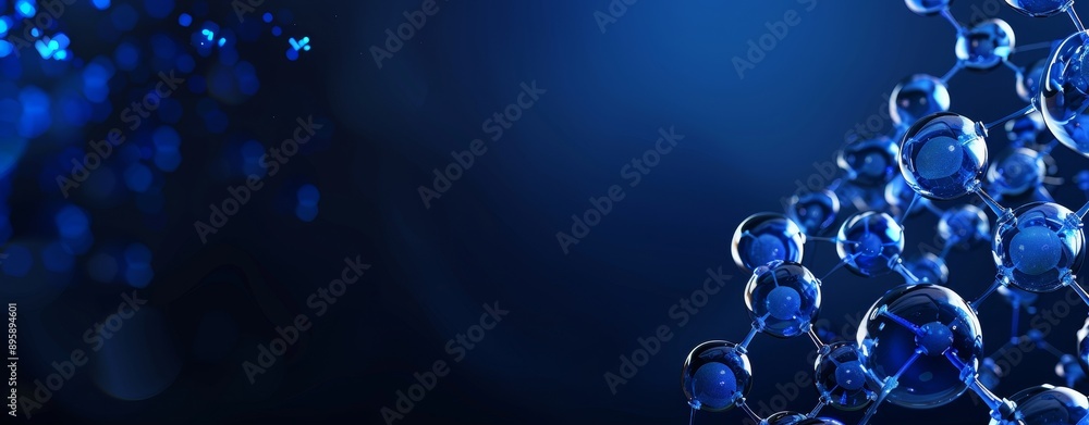 Wall mural stock photo of molecular chains viewed under a microscope