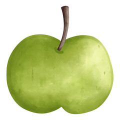 A vibrant green apple with a smooth texture and subtle shine, perfect for illustrating freshness and health.