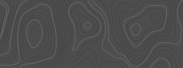 Abstract wavy topographic map. Abstract wavy and curved lines background. Abstract geometric topographic contour map background. Vector illustration.