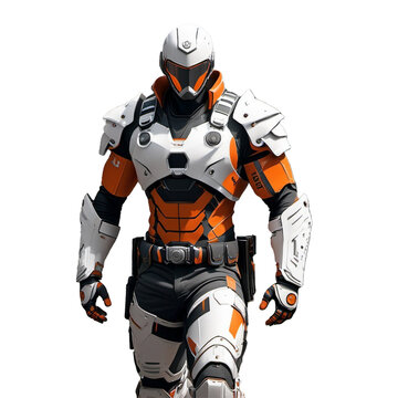 Robot with helmet. Sad, depressed and angry look.