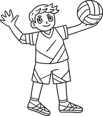 Volleyball Player Serving the Ball Isolated 