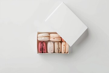 macaron box mockup, on white background, branding