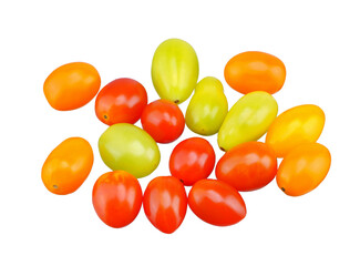 Pile of mini tomato isolated on white background.