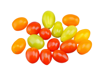 Pile of mini tomato isolated on white background.