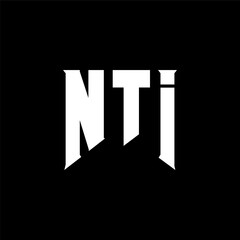 NTI letter logo design for technology company. NTI logo design black and white color combination. NTI logo, NTI vector, NTI design, NTI icon, NTI alphabet. NTI typography logo design.