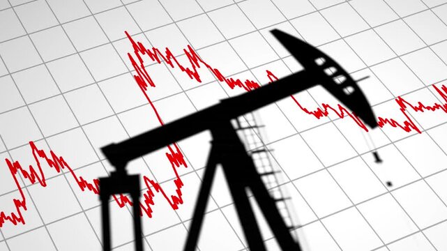 Petrodollar - oil rig shadow over financial chart