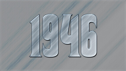 3D Glass effect number design of 1946, glassy background.