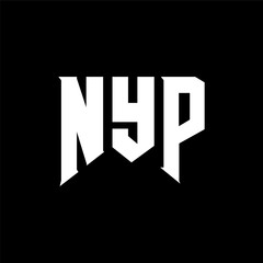 NYP letter logo design for technology company. NYP logo design black and white color combination. NYP logo, NYP vector, NYP design, NYP icon, NYP alphabet. NYP typography logo design.