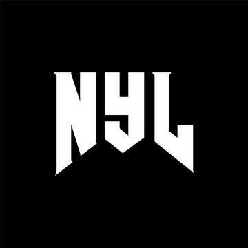 NYL letter logo design for technology company. NYL logo design black and white color combination. NYL logo, NYL vector, NYL design, NYL icon, NYL alphabet. NYL typography logo design.
