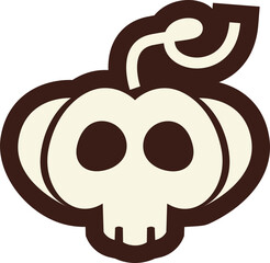 Doodle skulls with bones