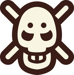 Doodle skulls with bones