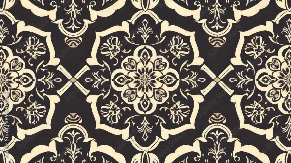 Poster elegant seamless geometric pattern, featuring repeating shapes and intricate designs in a harmonious