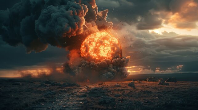 Sun emerges from smoke after apocalypse