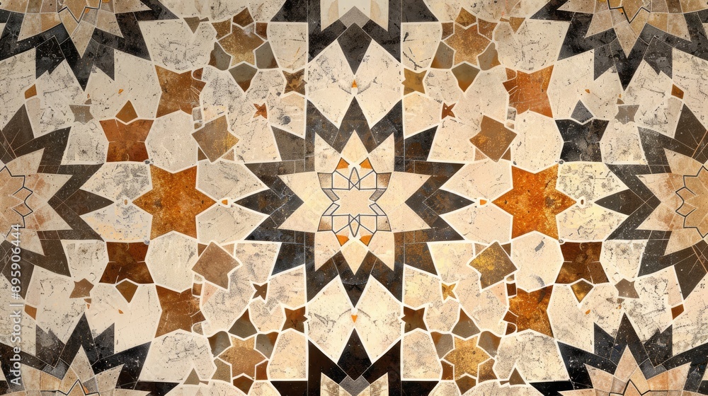 Aufkleber elegant seamless geometric pattern, featuring repeating shapes and intricate designs in a harmonious