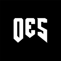 OES letter logo design for technology company. OES logo design black and white color combination. OES logo, OES vector, OES design, OES icon, OES alphabet. OES typography logo design.
