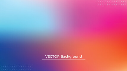 Smooth and blurry colorful gradient mesh background. Modern bright rainbow colors. Easy editable soft colored vector banner template. Premium quality