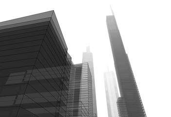 City buildings architectural 3d illustration