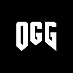 OGG letter logo design for technology company. OGG logo design black and white color combination. OGG logo, OGG vector, OGG design, OGG icon, OGG alphabet. OGG typography logo design.