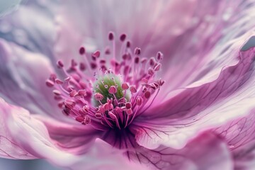 Obraz premium A close-up of a pink flower with vivid petals, capturing the essence of spring blossoms.