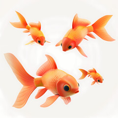 Fototapeta premium 3D goldfish in white background vector image