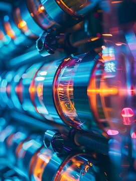 Intricately designed machinery and circuitry of a quantum annealing system solving complex logistical problems with precision and efficiency  The glowing 