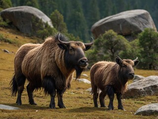 Family of Takin, national animal of Bhutan The 'Dong Gyem Tsey' or Takin has been chosen as the National Animal of Bhutan It is associated to religious history and mythology of the country.