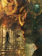 Visionary quantum optics laboratory studying the future of visual media through experimental realism art and futuristic digital Abstract and surreal composition with reflective glass light 